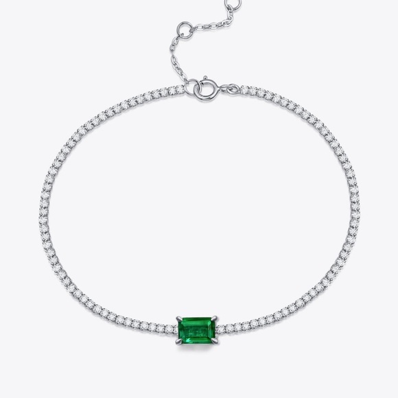 1 Carat Lab Grown emerald bracelet - Picture 3 of 5